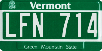 VT license plate LFN714