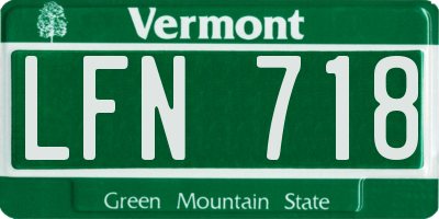 VT license plate LFN718