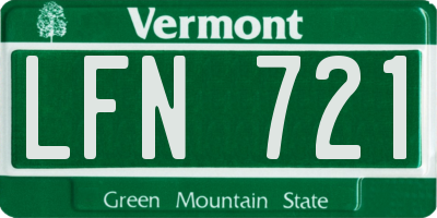 VT license plate LFN721