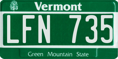 VT license plate LFN735
