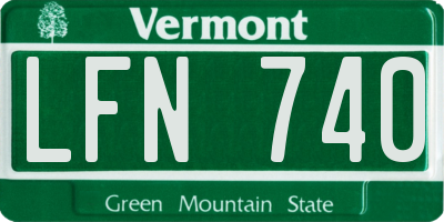 VT license plate LFN740