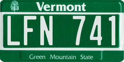 VT license plate LFN741