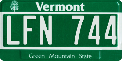 VT license plate LFN744