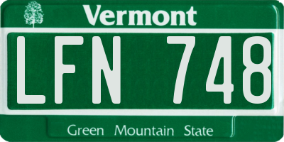 VT license plate LFN748