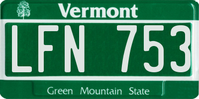 VT license plate LFN753