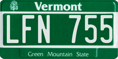 VT license plate LFN755