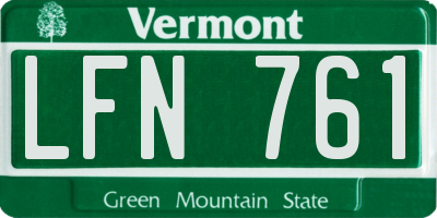 VT license plate LFN761