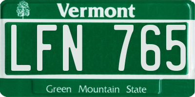 VT license plate LFN765