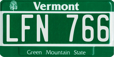VT license plate LFN766