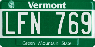 VT license plate LFN769