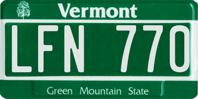VT license plate LFN770