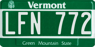 VT license plate LFN772