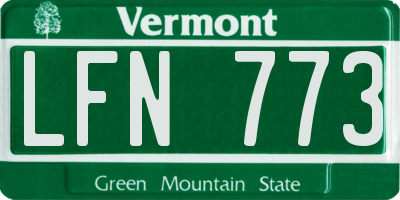 VT license plate LFN773