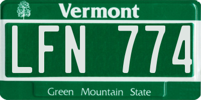VT license plate LFN774