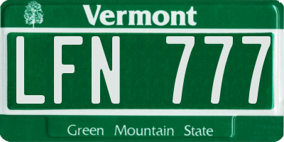 VT license plate LFN777