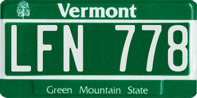 VT license plate LFN778