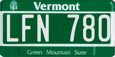 VT license plate LFN780