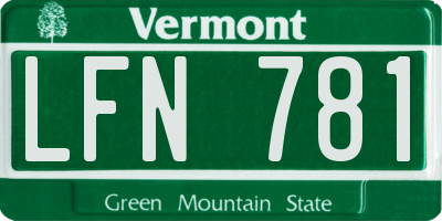 VT license plate LFN781