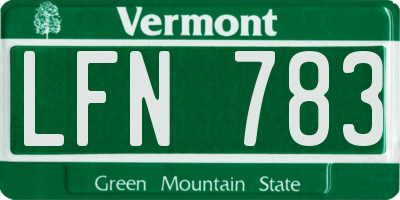 VT license plate LFN783