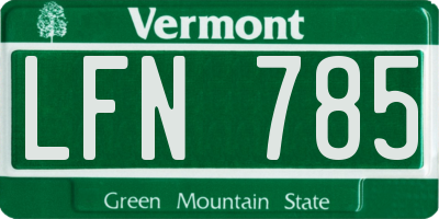 VT license plate LFN785