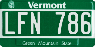 VT license plate LFN786