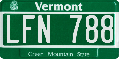 VT license plate LFN788