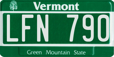 VT license plate LFN790