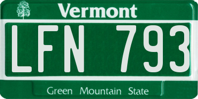 VT license plate LFN793