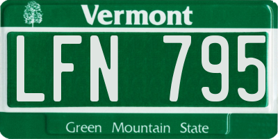 VT license plate LFN795