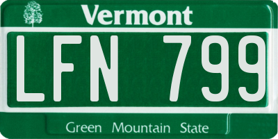 VT license plate LFN799