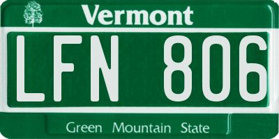 VT license plate LFN806