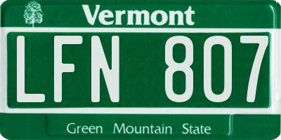 VT license plate LFN807