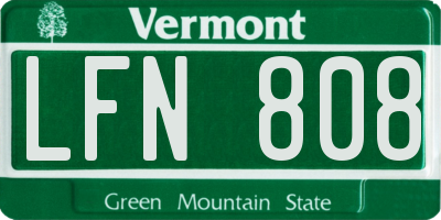 VT license plate LFN808