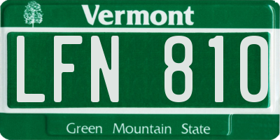 VT license plate LFN810