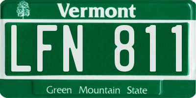 VT license plate LFN811