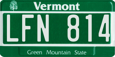VT license plate LFN814