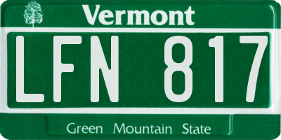 VT license plate LFN817