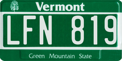 VT license plate LFN819