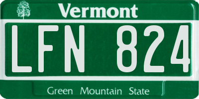 VT license plate LFN824
