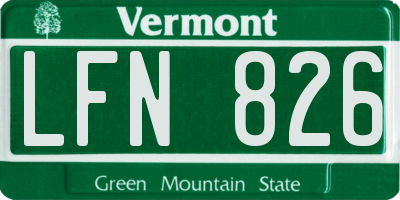 VT license plate LFN826
