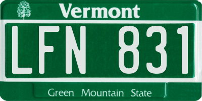 VT license plate LFN831