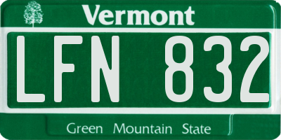 VT license plate LFN832