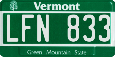 VT license plate LFN833