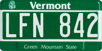 VT license plate LFN842