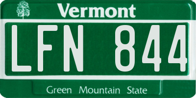 VT license plate LFN844
