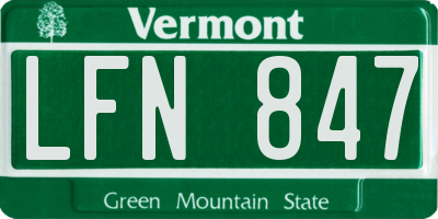 VT license plate LFN847