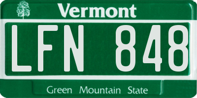 VT license plate LFN848