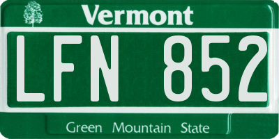 VT license plate LFN852