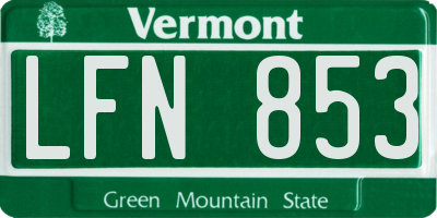VT license plate LFN853