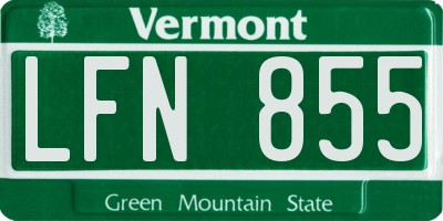 VT license plate LFN855